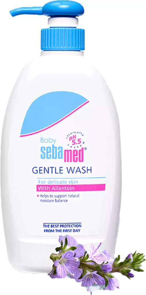 SebaMed Body Wash for babies, offering gentle, moisturizing care for sensitive skin with a pH of 5.5 and hypoallergenic formula|BEST BODY WASH|childcarehub.net